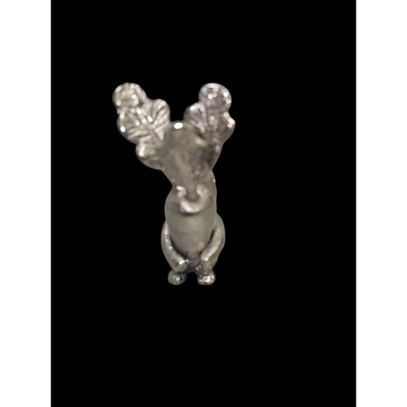 Silver toned Rabbit Hugging Carrot Figurine 6" Easter Bunny - Picture 5 of 13